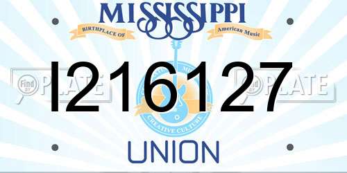 I216127 Mississippi License Plate