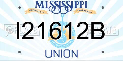 I21612B Mississippi License Plate