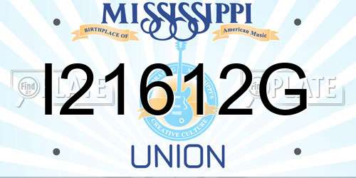 I21612G Mississippi License Plate