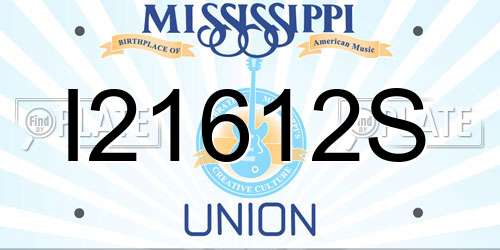 I21612S Mississippi License Plate
