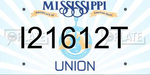 I21612T Mississippi License Plate