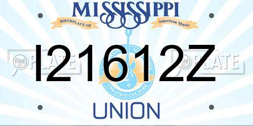 I21612Z Mississippi License Plate