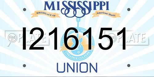 I216151 Mississippi License Plate