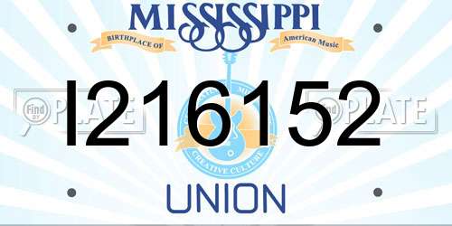 I216152 Mississippi License Plate