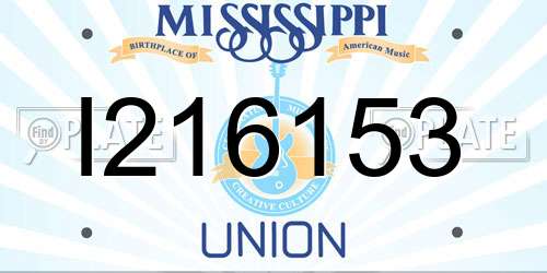 I216153 Mississippi License Plate