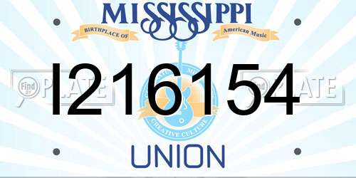 I216154 Mississippi License Plate