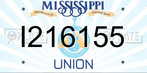I216155 Mississippi License Plate