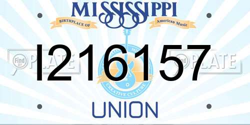 I216157 Mississippi License Plate
