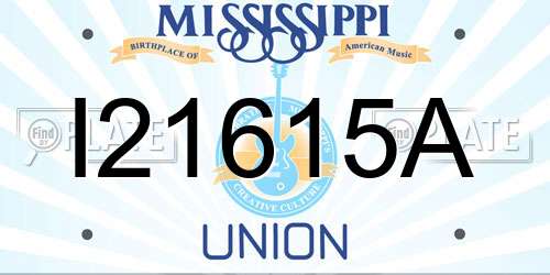 I21615A Mississippi License Plate