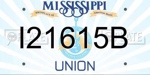 I21615B Mississippi License Plate