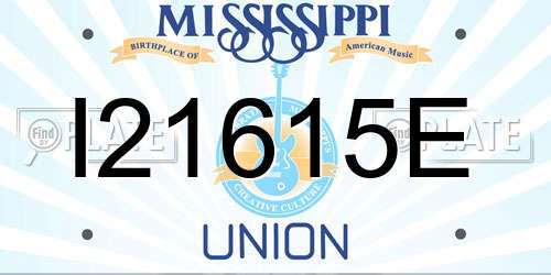 I21615E Mississippi License Plate