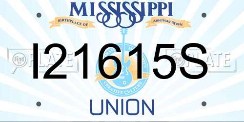 I21615S Mississippi License Plate