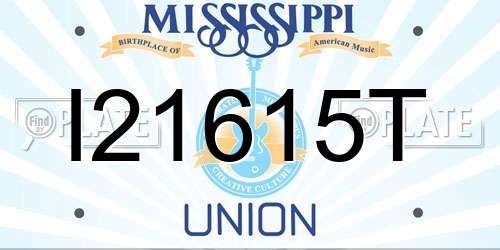 I21615T Mississippi License Plate