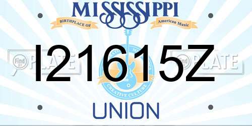 I21615Z Mississippi License Plate