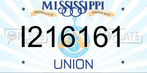 I216161 Mississippi License Plate