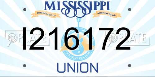 I216172 Mississippi License Plate