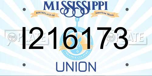 I216173 Mississippi License Plate