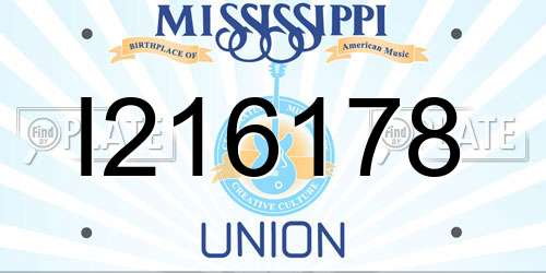 I216178 Mississippi License Plate