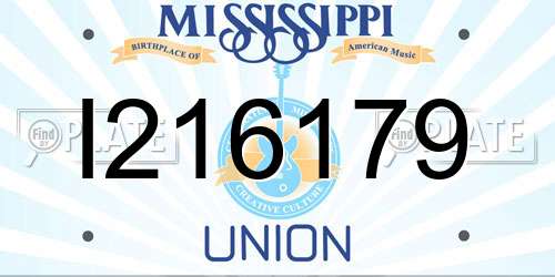 I216179 Mississippi License Plate