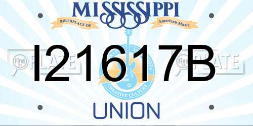 I21617B Mississippi License Plate