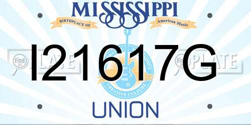 I21617G Mississippi License Plate