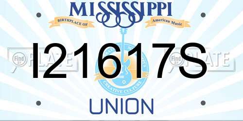I21617S Mississippi License Plate