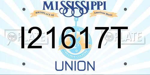 I21617T Mississippi License Plate