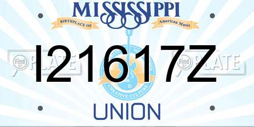 I21617Z Mississippi License Plate