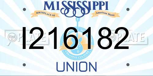 I216182 Mississippi License Plate