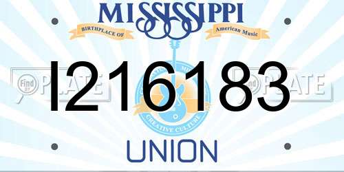 I216183 Mississippi License Plate