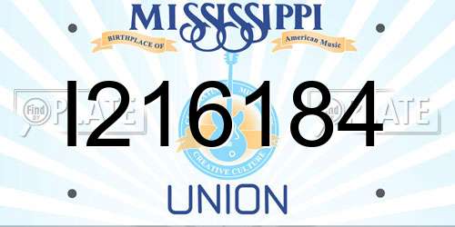 I216184 Mississippi License Plate