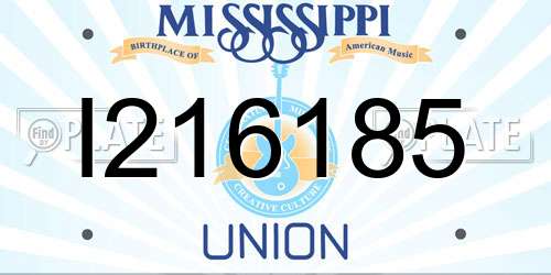 I216185 Mississippi License Plate