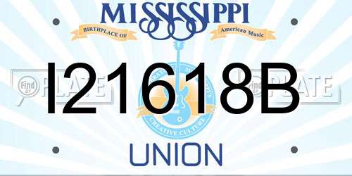 I21618B Mississippi License Plate