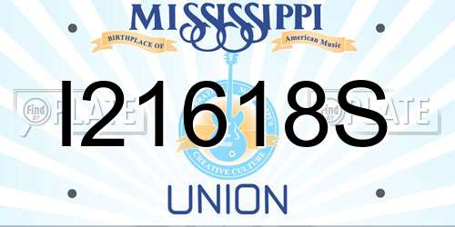 I21618S Mississippi License Plate