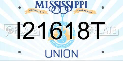 I21618T Mississippi License Plate