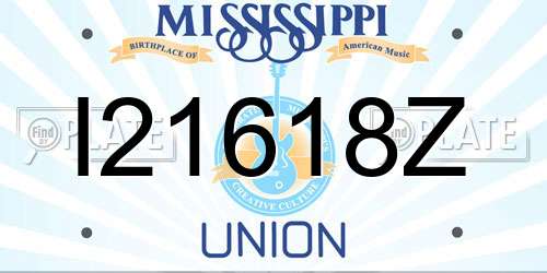 I21618Z Mississippi License Plate