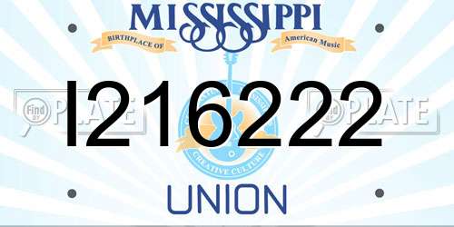 I216222 Mississippi License Plate