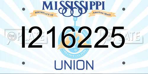 I216225 Mississippi License Plate