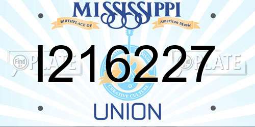 I216227 Mississippi License Plate