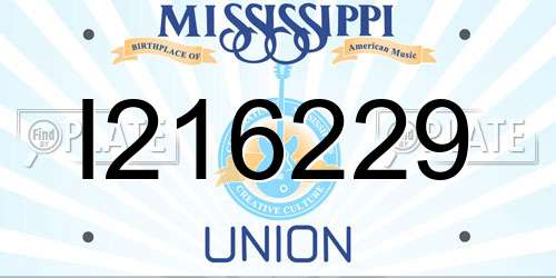 I216229 Mississippi License Plate