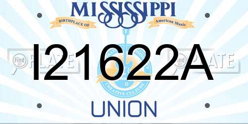 I21622A Mississippi License Plate