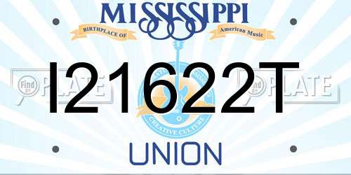 I21622T Mississippi License Plate