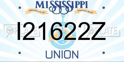 I21622Z Mississippi License Plate