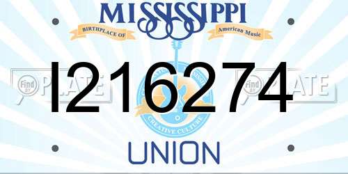 I216274 Mississippi License Plate