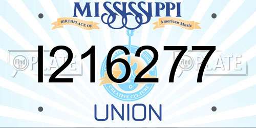I216277 Mississippi License Plate