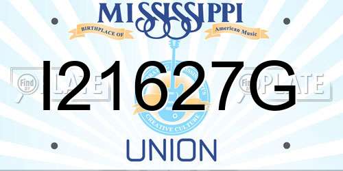 I21627G Mississippi License Plate