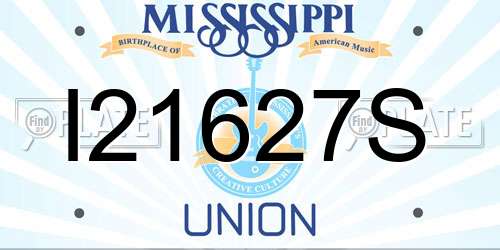 I21627S Mississippi License Plate