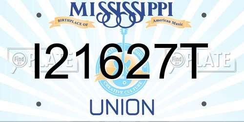 I21627T Mississippi License Plate