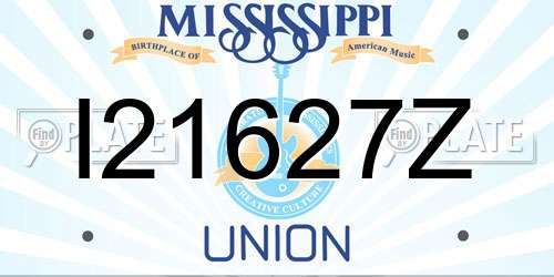 I21627Z Mississippi License Plate