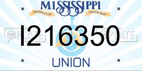 I216350 Mississippi License Plate